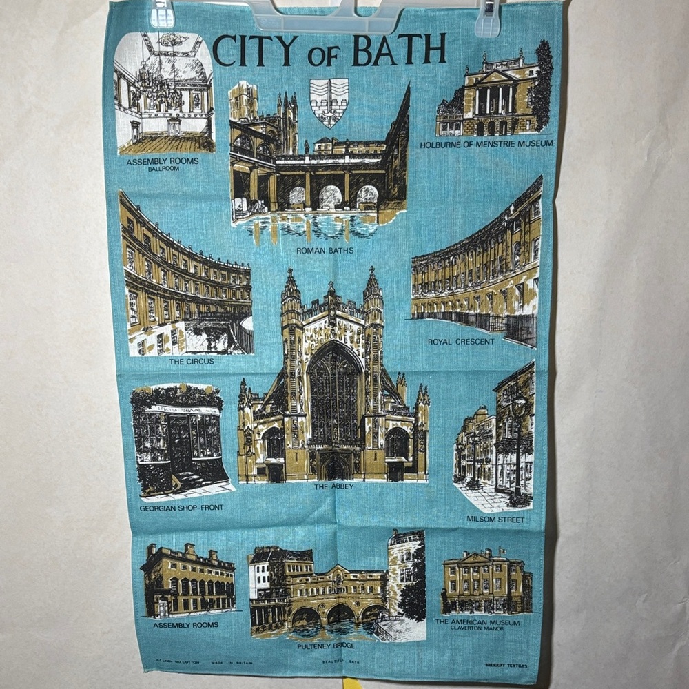 City of Bath Blue Tea Towel 19”x29.5”
